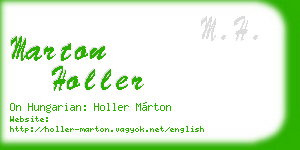 marton holler business card