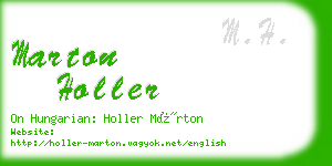 marton holler business card